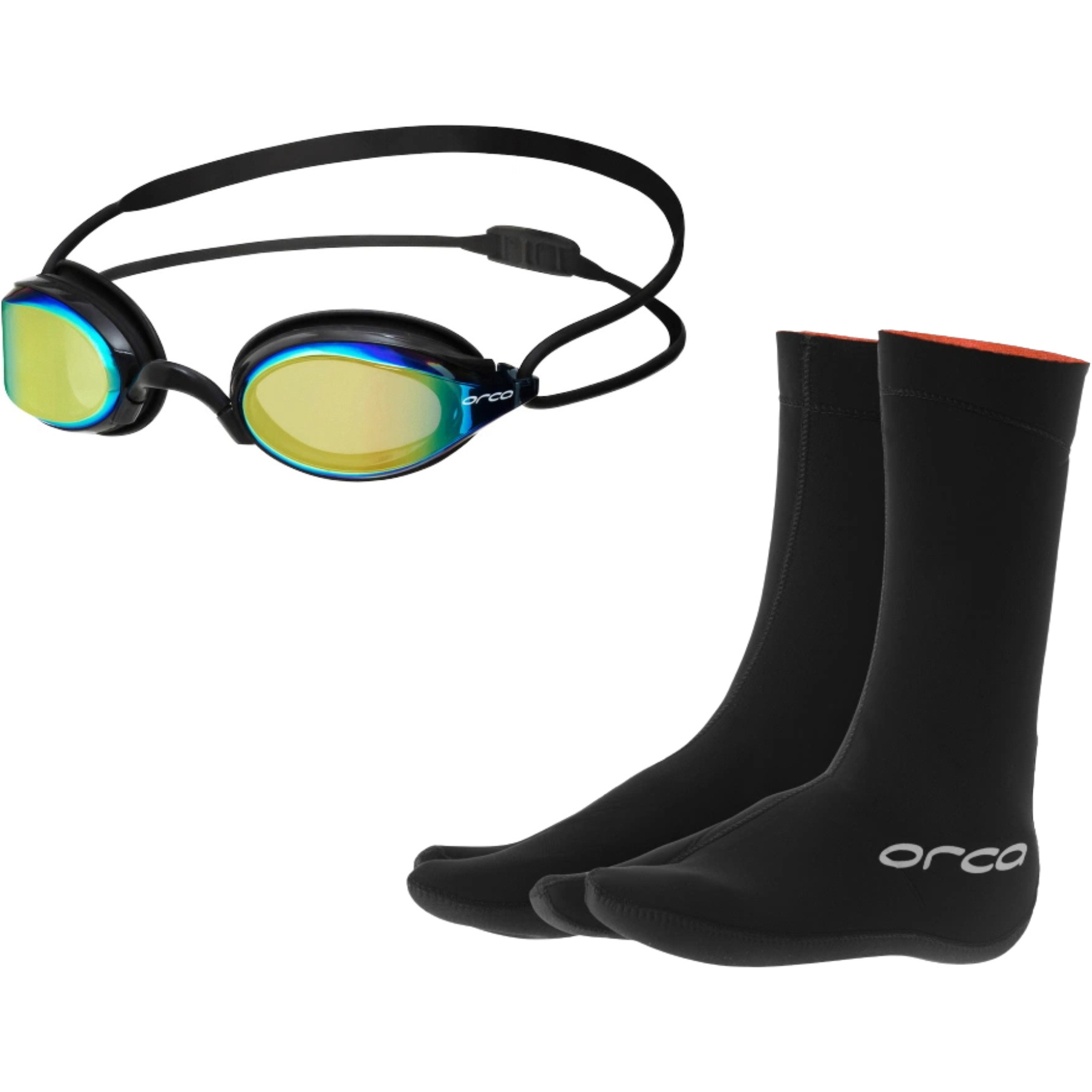 2026 Orca Occhialini Killa Hydro Mirror E Calzari In Neoprene Hydro Swim NA3400MA46 - Black